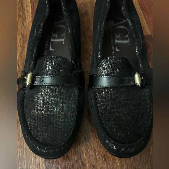 AGL Black Loafers with Buckle Detail - Picture 9 of 12